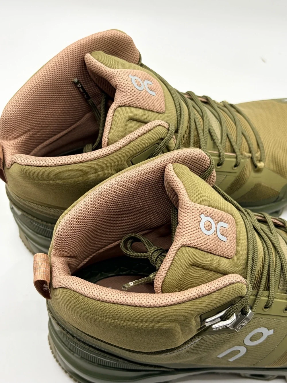 On Cloud On Running Cloudrock Waterproof Mid-Top Trail Shoe - Olive/Peach